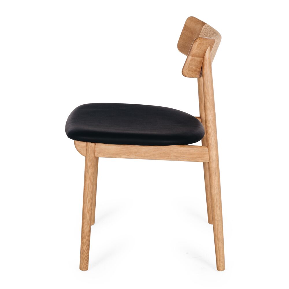 NILES DINING CHAIR NATURAL OAK PU - Image 2