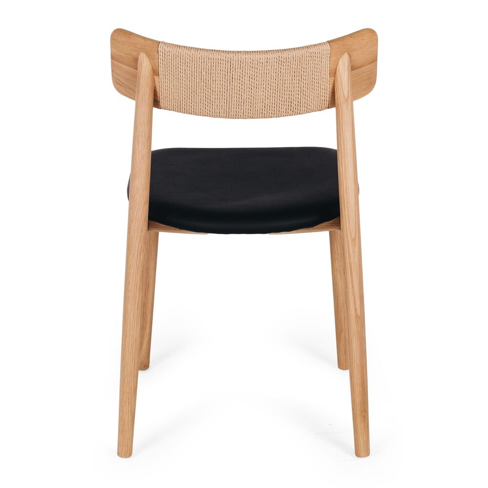 NILES DINING CHAIR NATURAL OAK PU - Image 5
