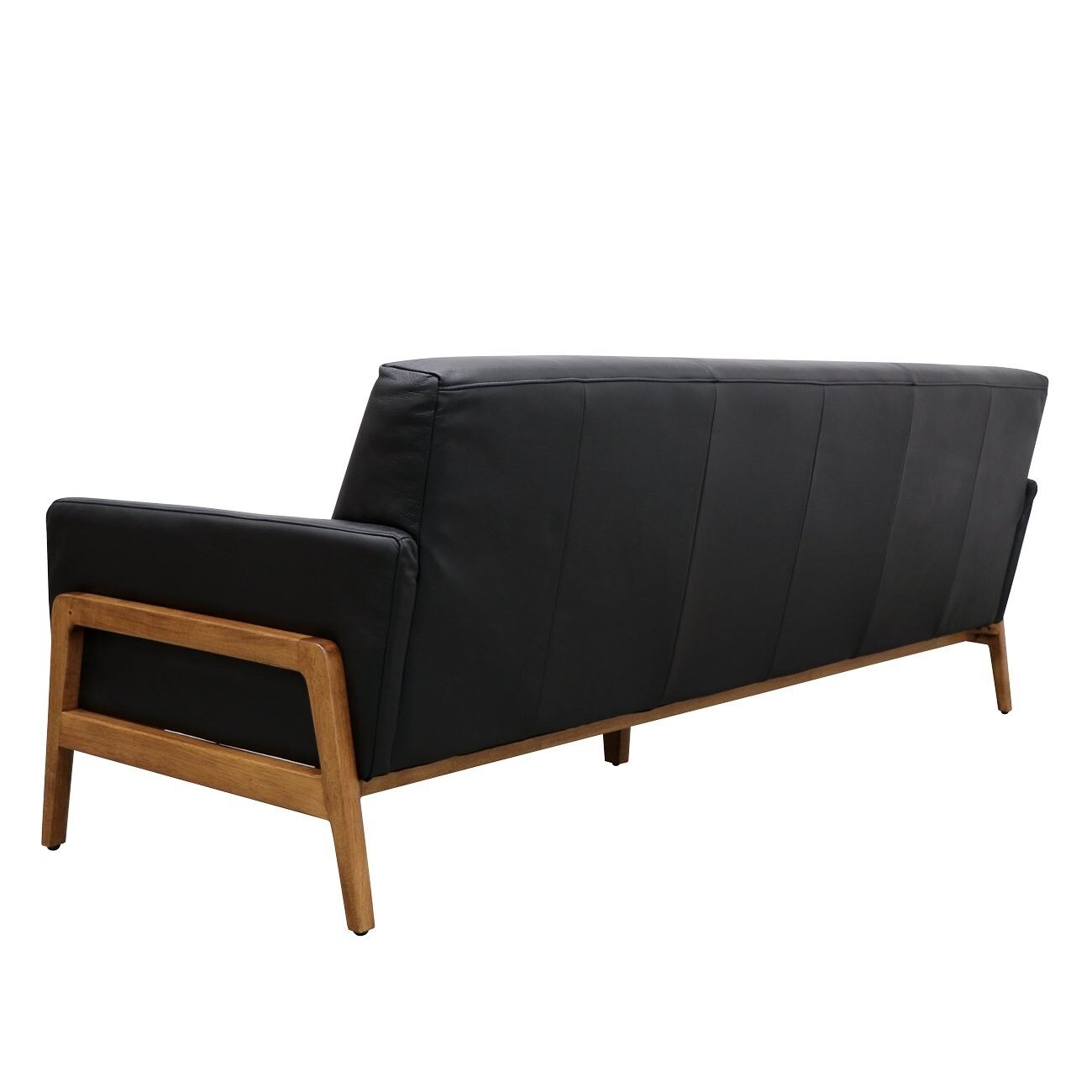 SAWYER 3 SEATER SOFA - BLACK LEATHER - Image 3