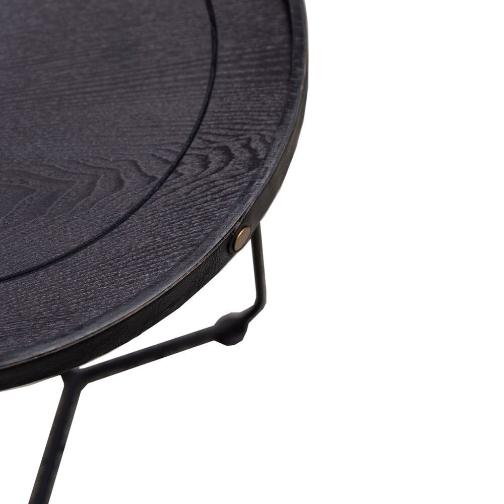 HAYWOOD ROUND SIDE TABLE - BLACK - Image 3