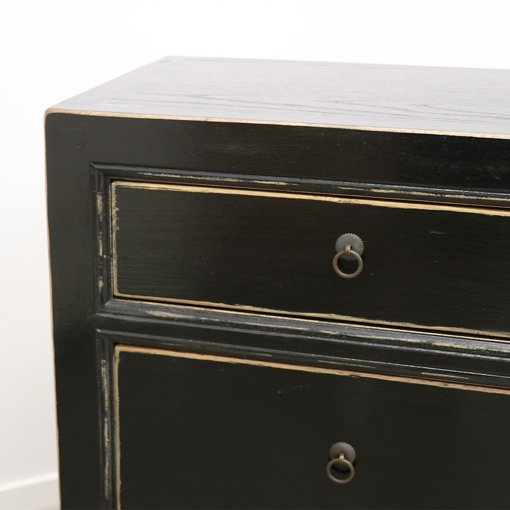 ORIENTED PAINTED DRESSR 6 DRAWER - VINTAGE BLACK - Image 6