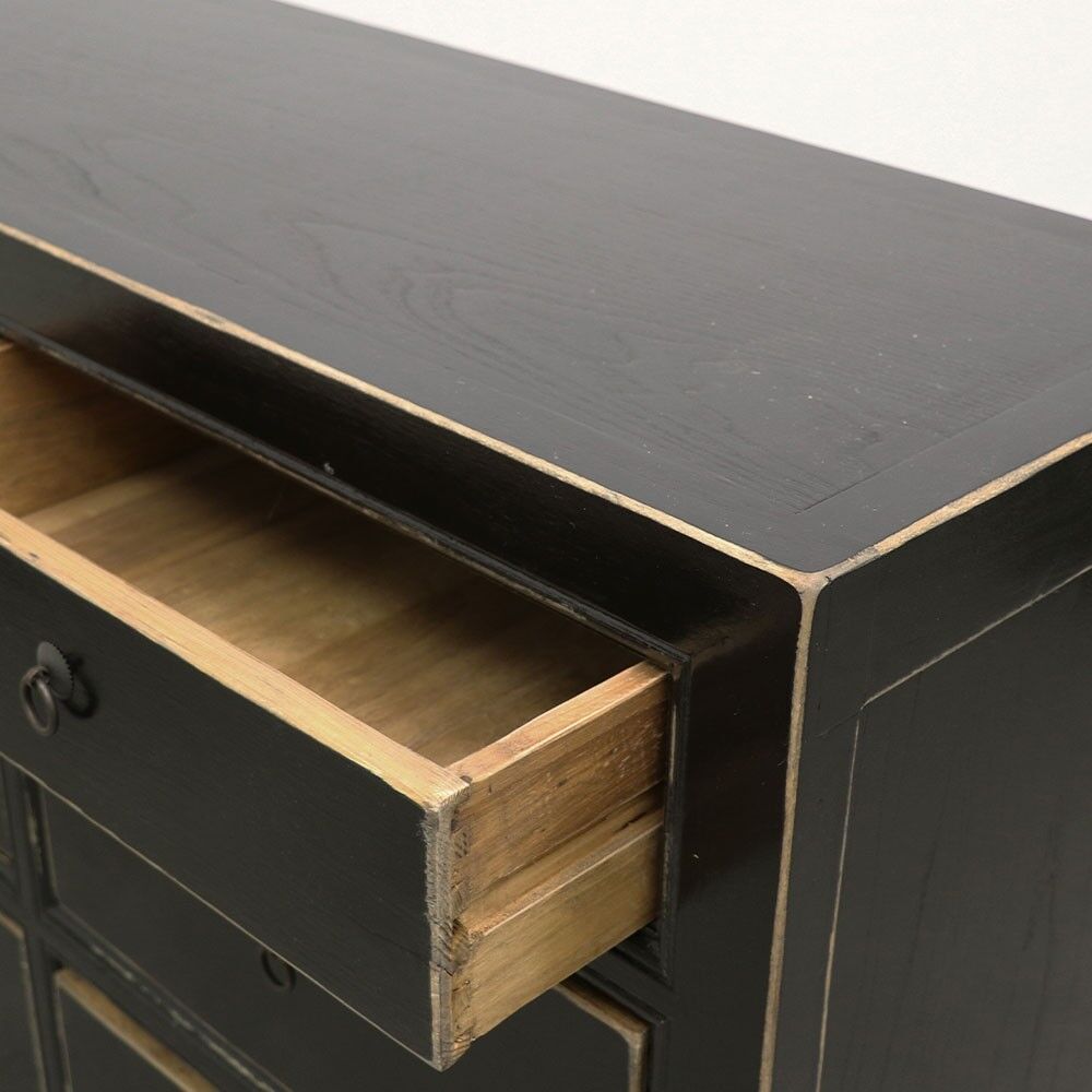 ORIENTED PAINTED DRESSR 6 DRAWER - VINTAGE BLACK - Image 8