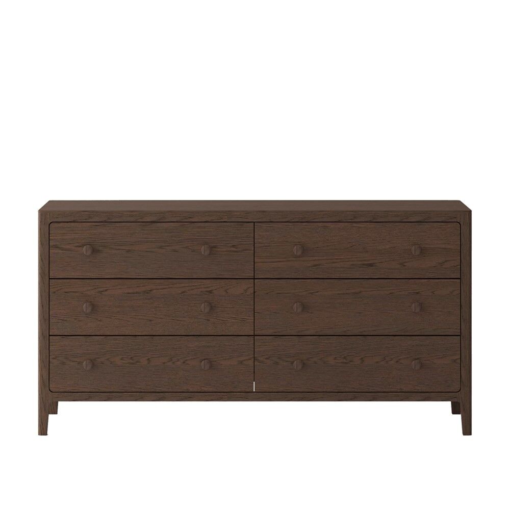 LUNDE 6 DRAWER DRESSER - WALNUT BROWN
