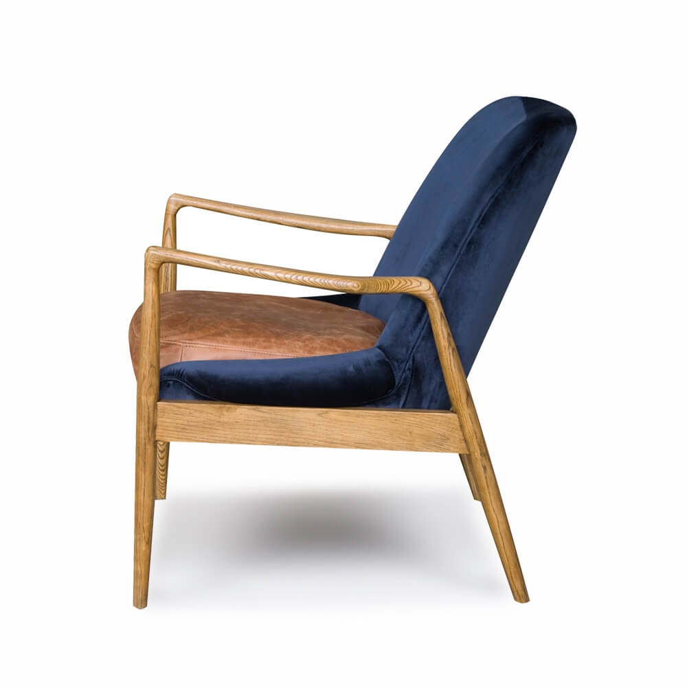 STEINER ARMCHAIR BLUE VELVET - Image 3