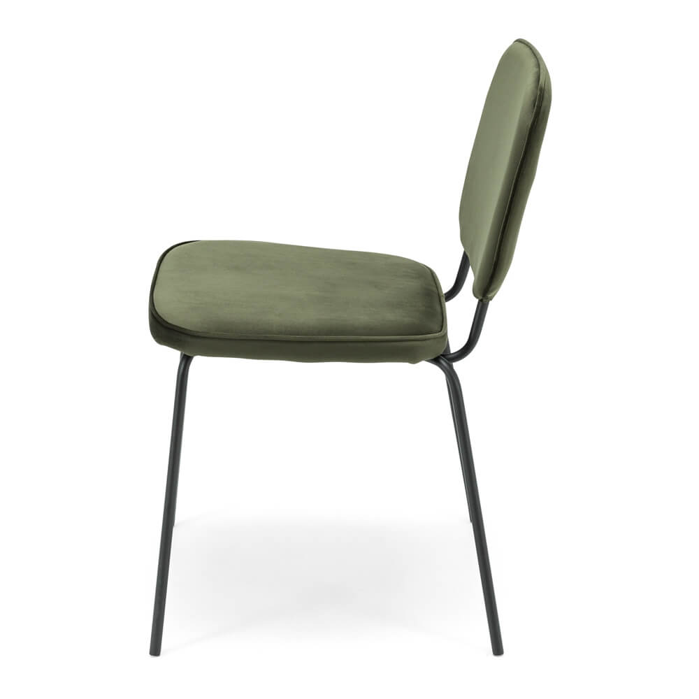 CLYDE OLIVE VELVET DINING CHAIR - Image 3