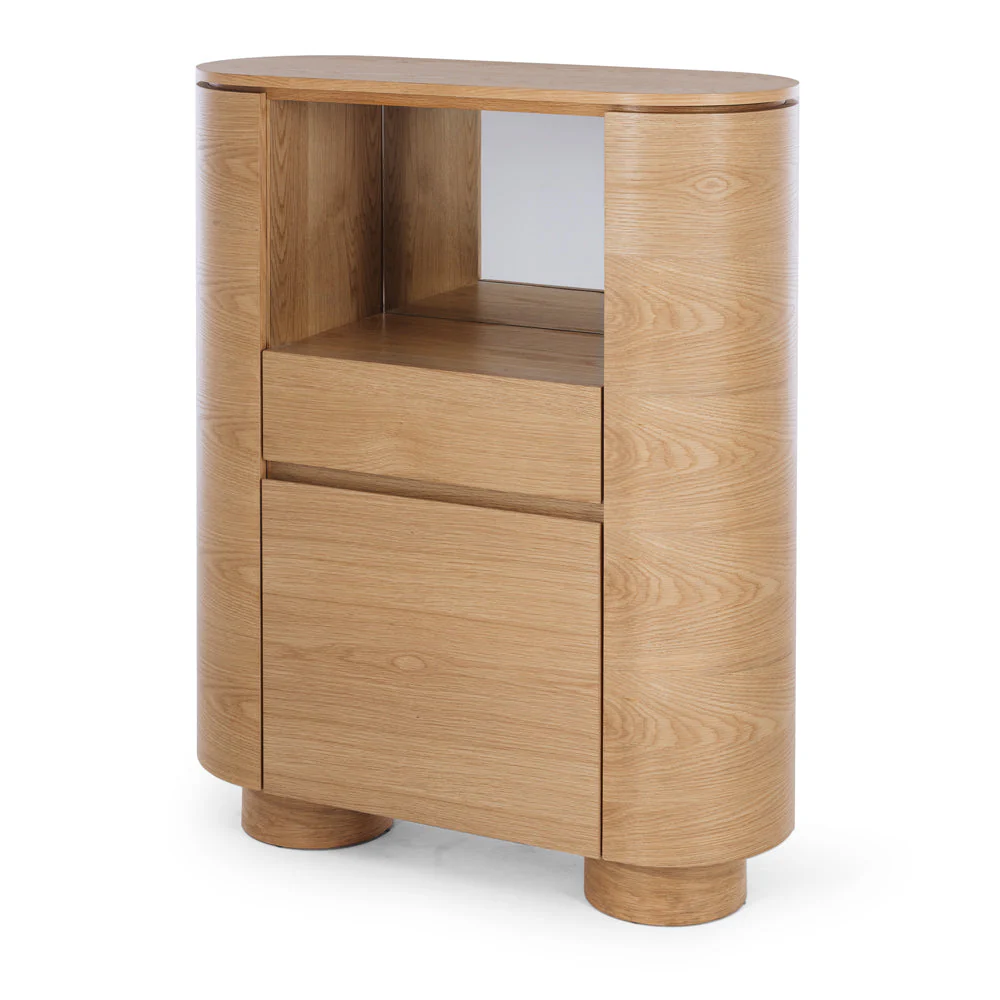 AKITA NATURAL OAK BAR CABINET - OAK TOP - Image 2