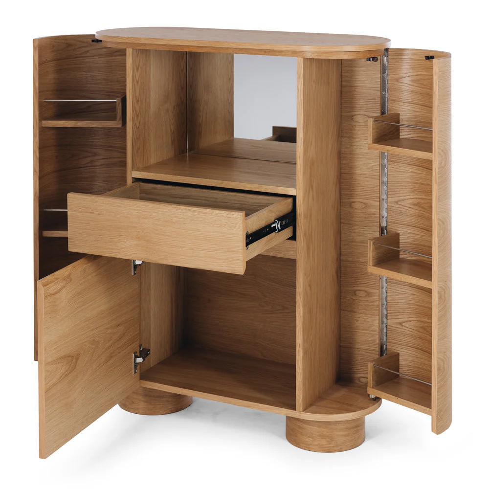 AKITA NATURAL OAK BAR CABINET - OAK TOP - Image 3