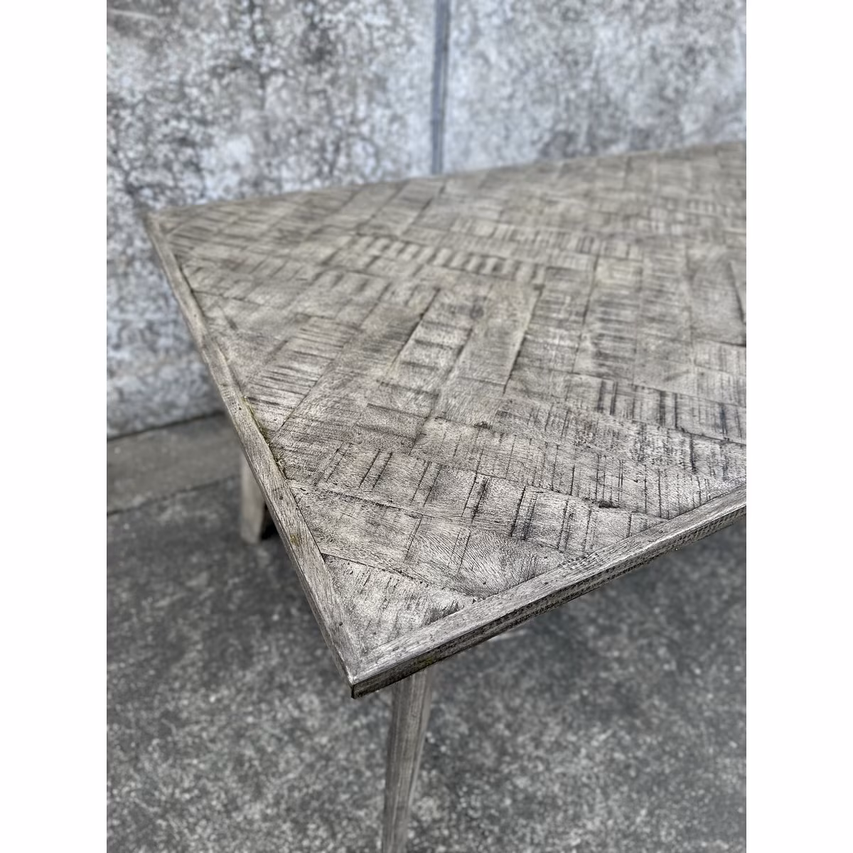 NORDIC HERRINGBONE DINING TABLE - GREY 180 - Image 3