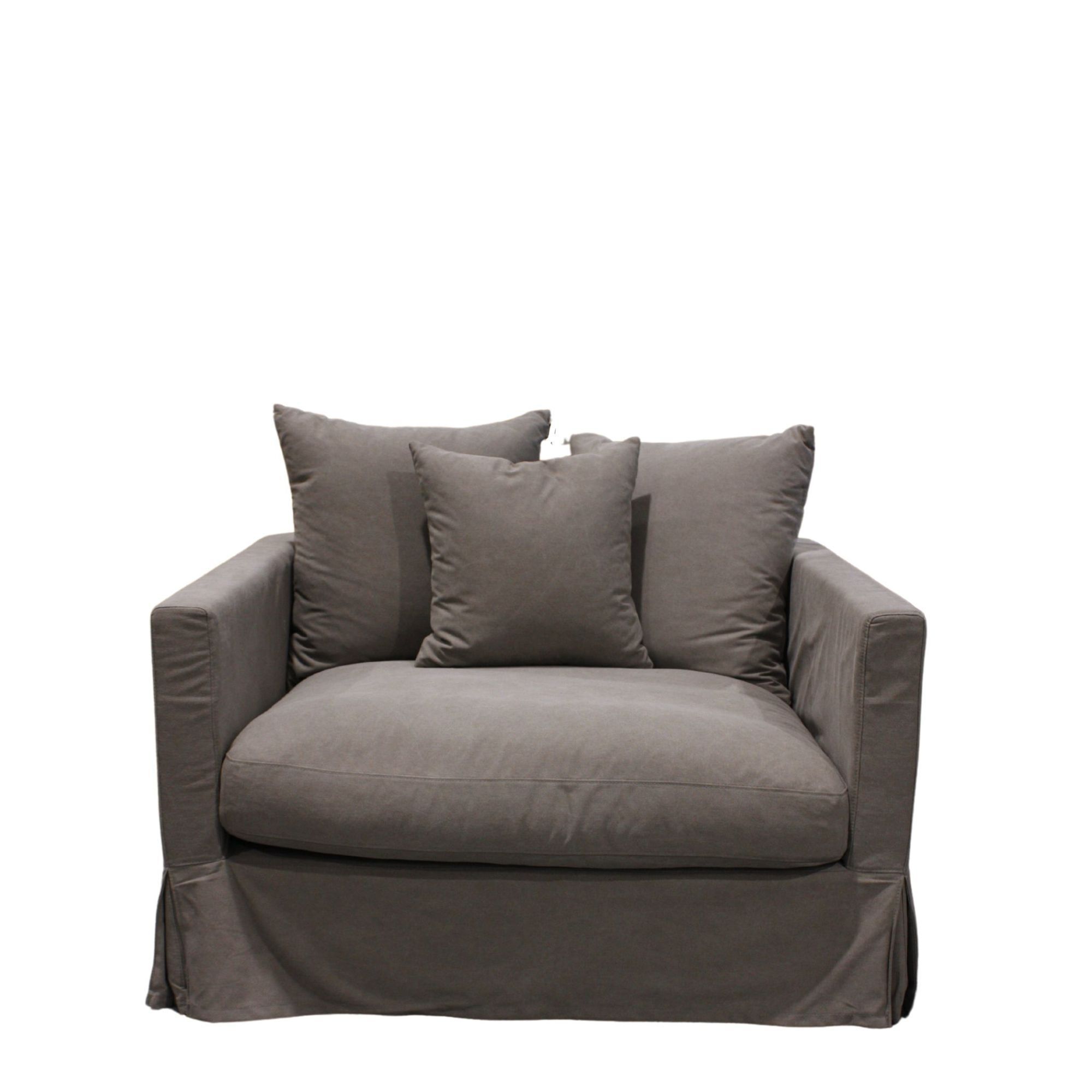 LUXE SOFA 1 SEATER SLIP COVER - GREY