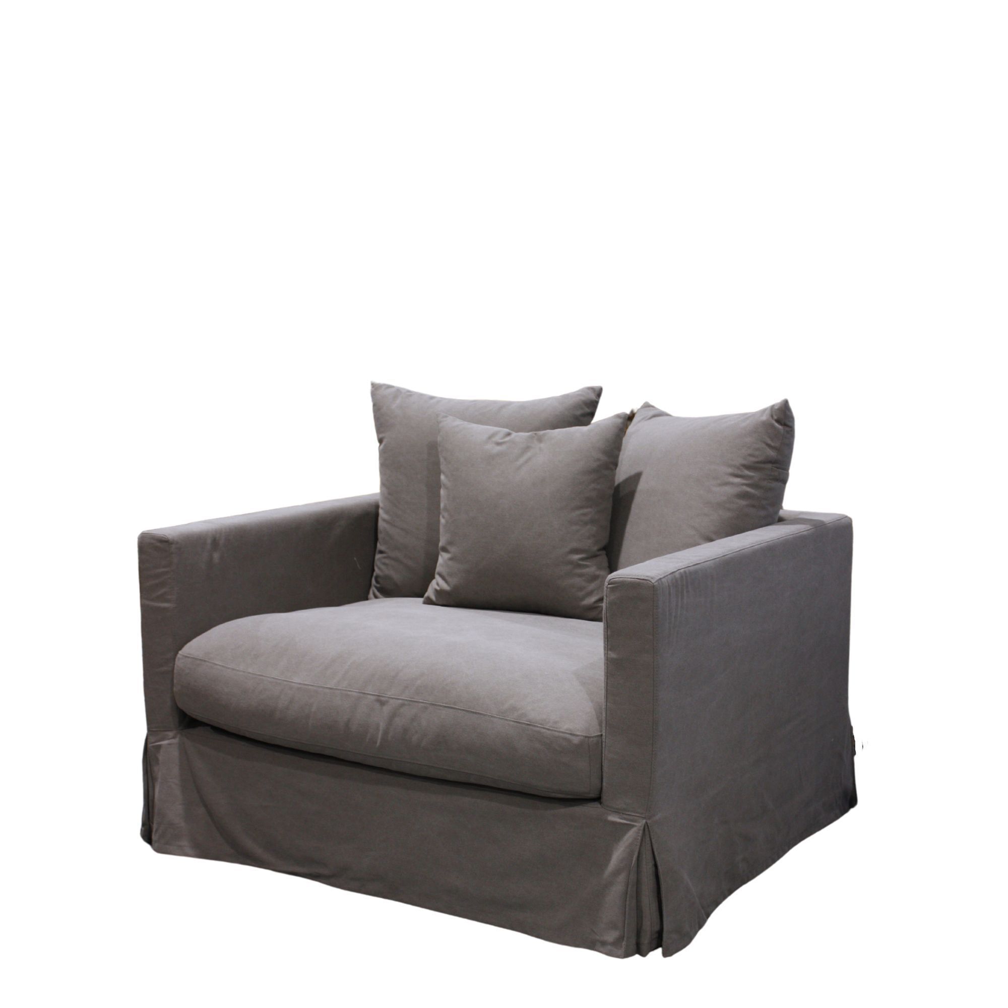 LUXE SOFA 1 SEATER SLIP COVER - GREY - Image 4