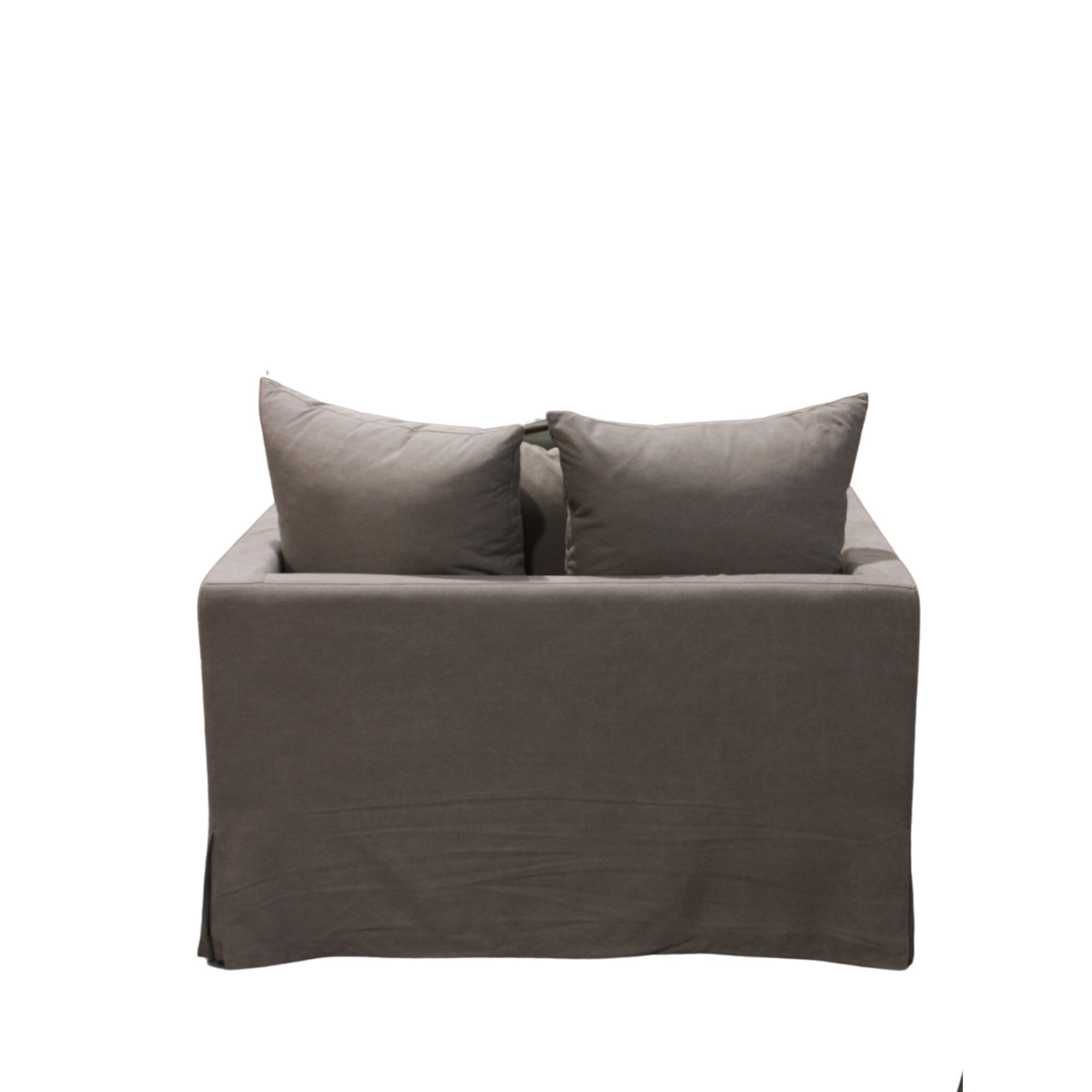 LUXE SOFA 1 SEATER SLIP COVER - GREY - Image 2