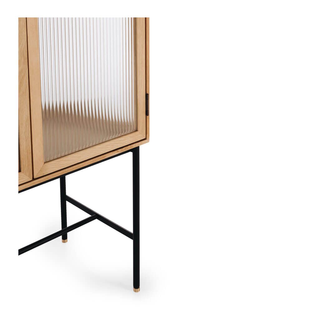 KOBE FLUTED GLASS HIGHBOARD NATURAL OAK - Image 7