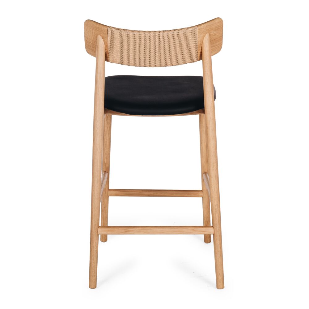 NILES HIGHBACK BARSTOOL NATUAL OAK PU - Image 3