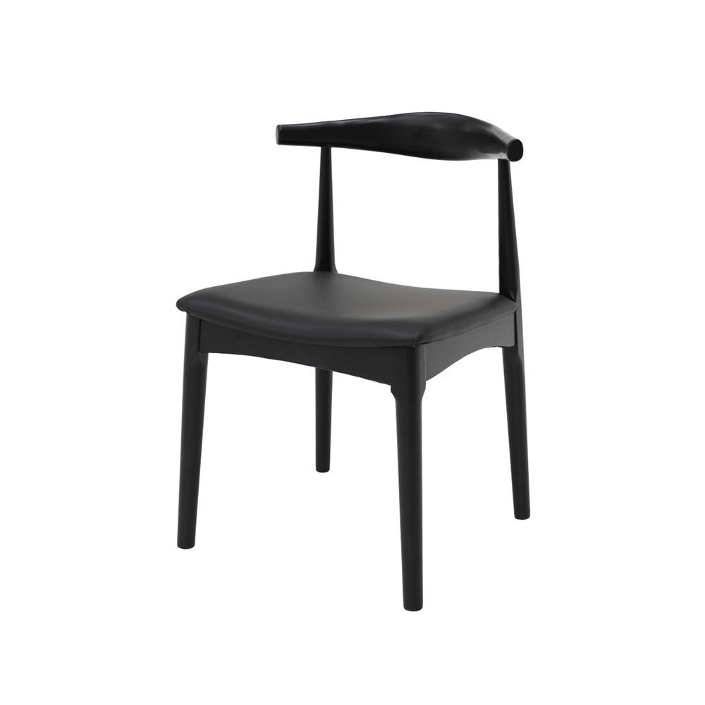 BOWEN DINING CHAIR - BLACK FRAME / BLACK LEATHER