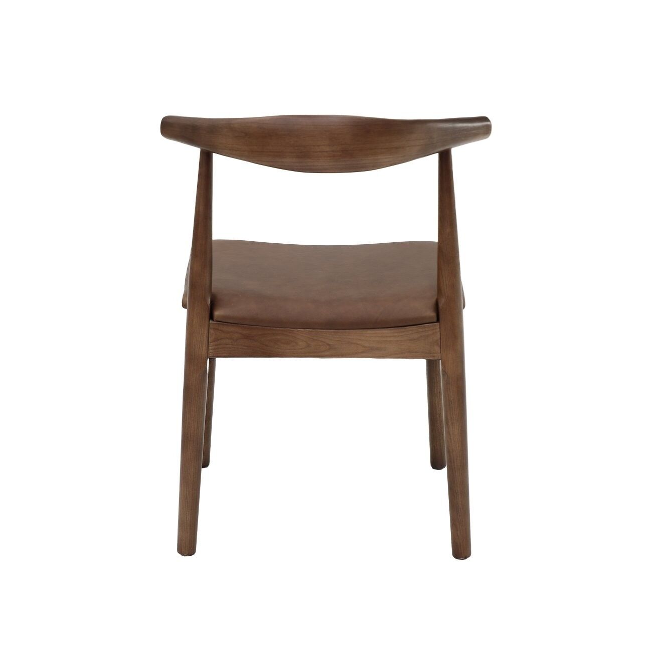 BOWEN DINING CHAIR - NATURAL FRAME / BROWN LEATHER - Image 3