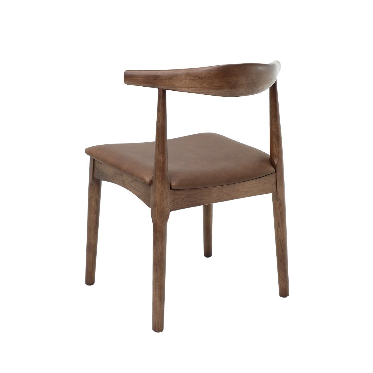 BOWEN DINING CHAIR - NATURAL FRAME / BROWN LEATHER - Image 2