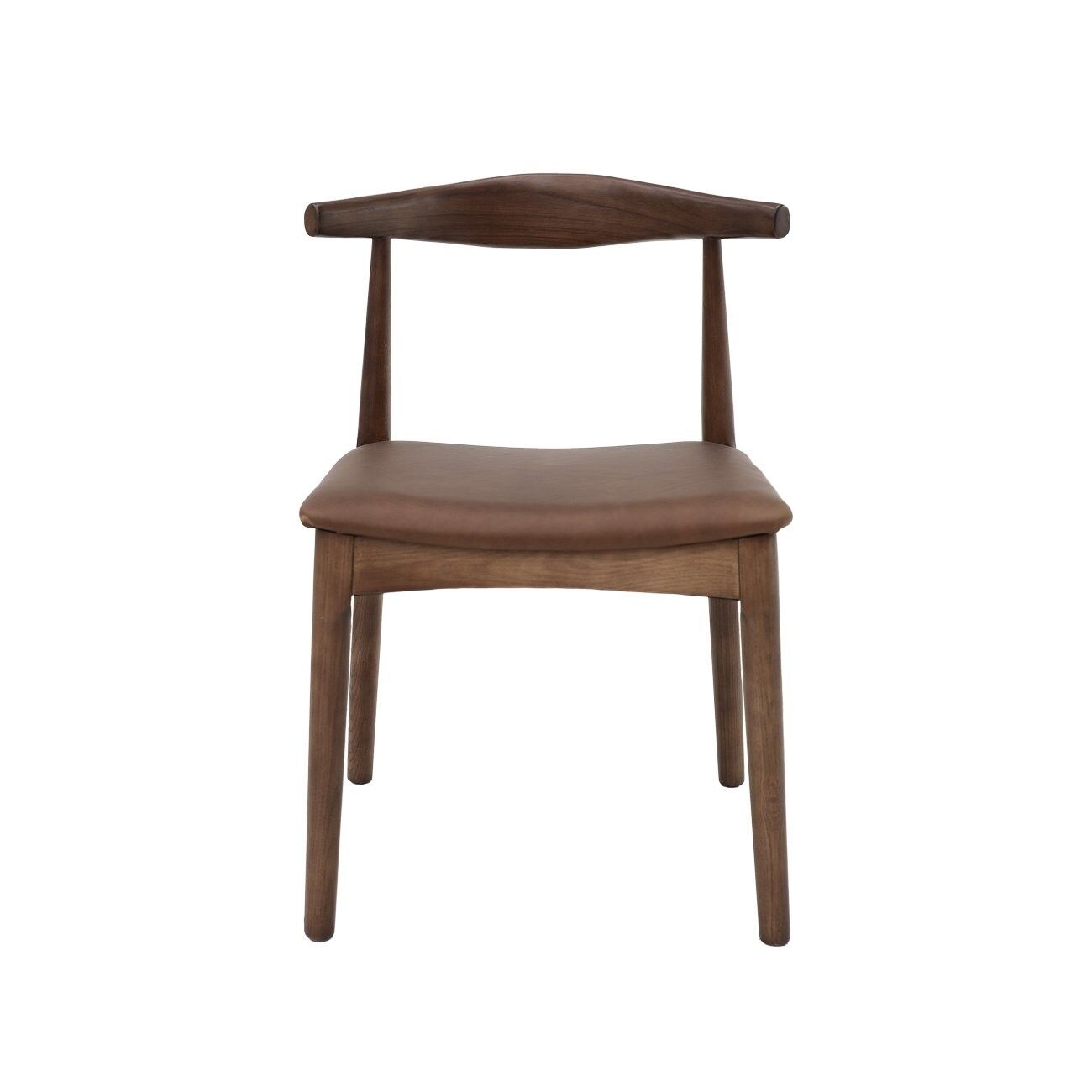 BOWEN DINING CHAIR - NATURAL FRAME / BROWN LEATHER - Image 5