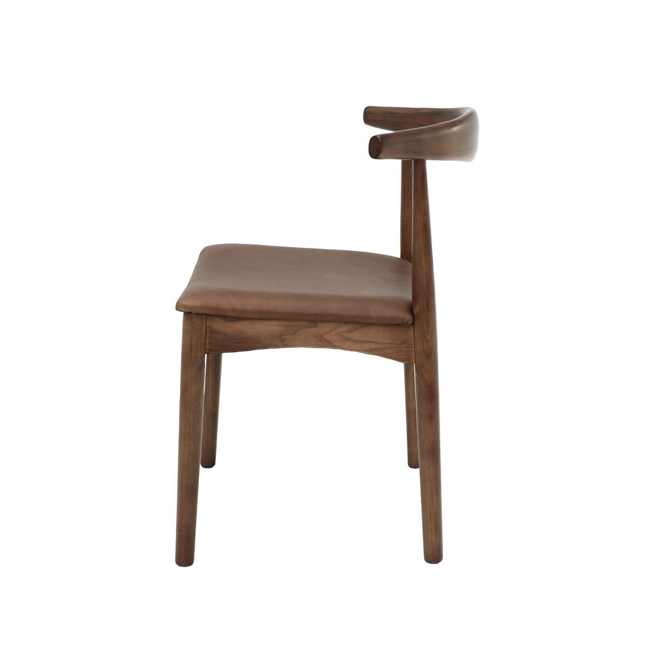 BOWEN DINING CHAIR - NATURAL FRAME / BROWN LEATHER - Image 6