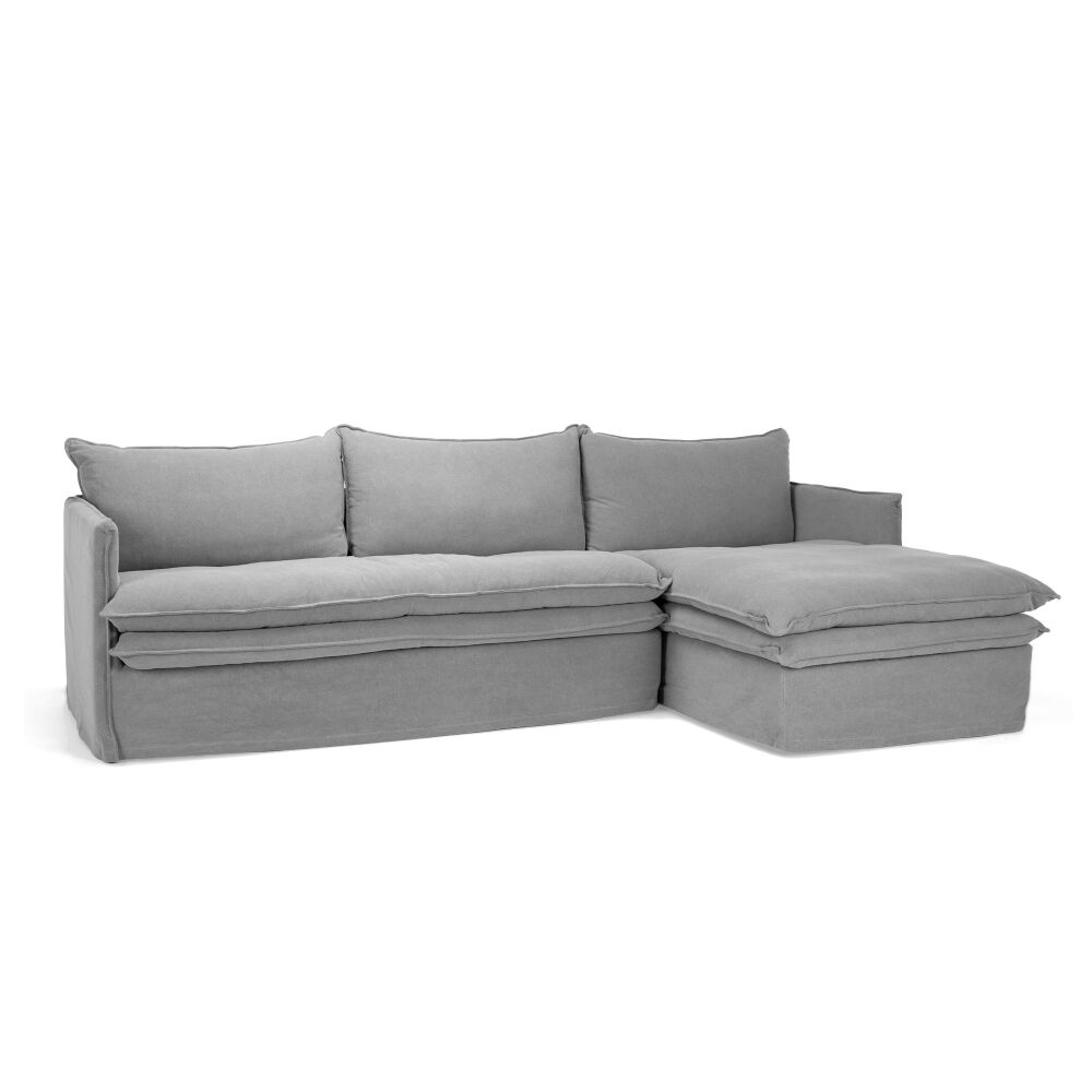 HAMILTON 3 SEATER CHAISE SLIP COVER SOFA (RHF) (LHF) - 3 COLOURS - Image 8