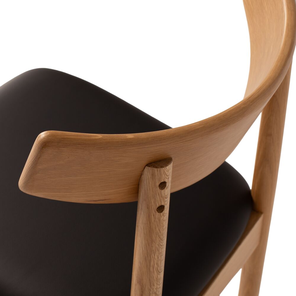 WAGNER BARSTOOL NATURAL OAK BLACK PU - Image 5