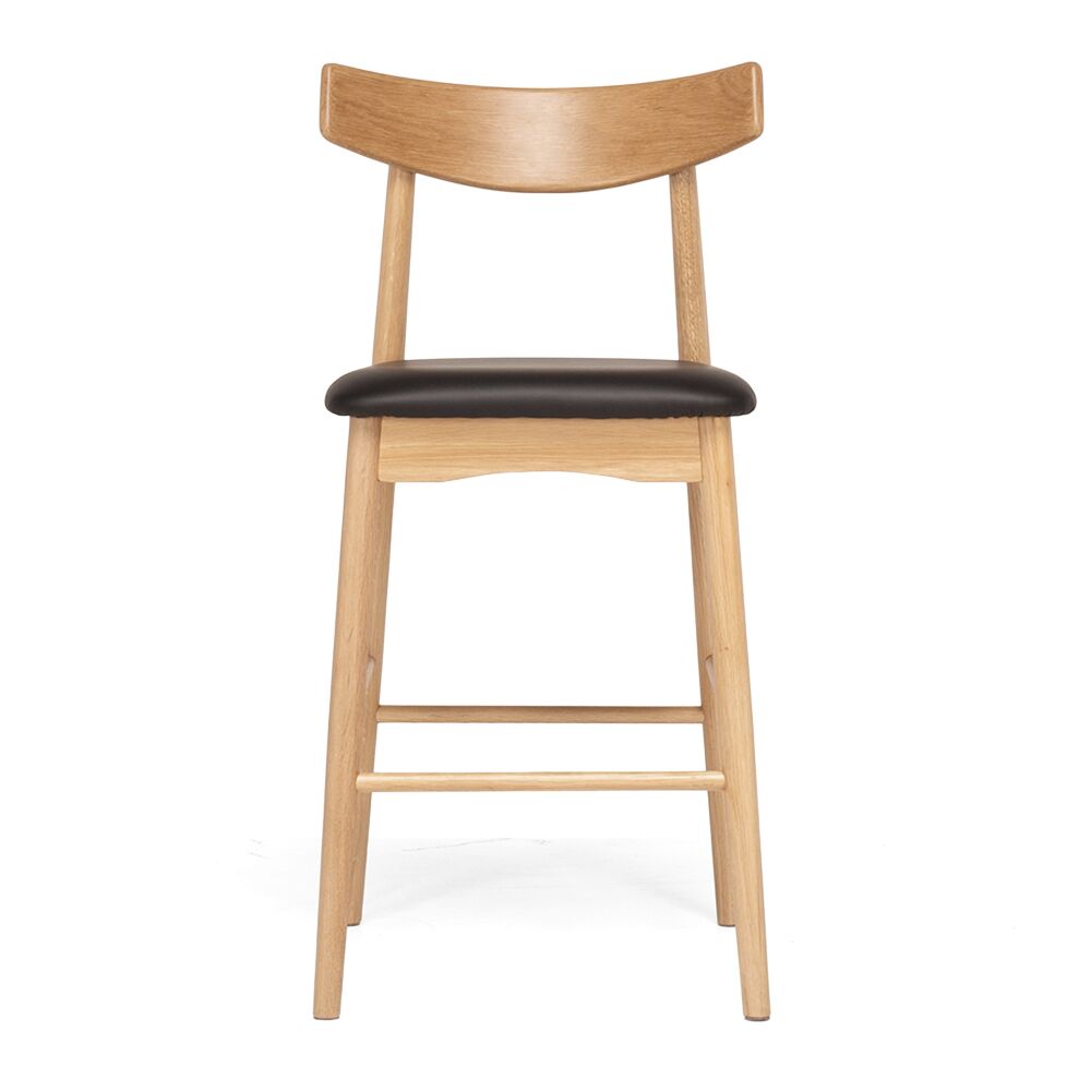 WAGNER BARSTOOL NATURAL OAK BLACK PU - Image 2