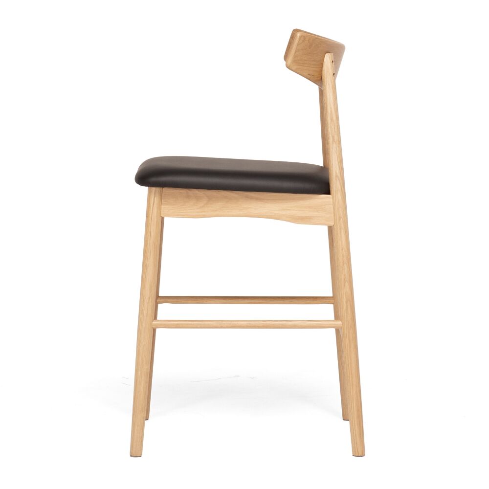 WAGNER BARSTOOL NATURAL OAK BLACK PU - Image 3