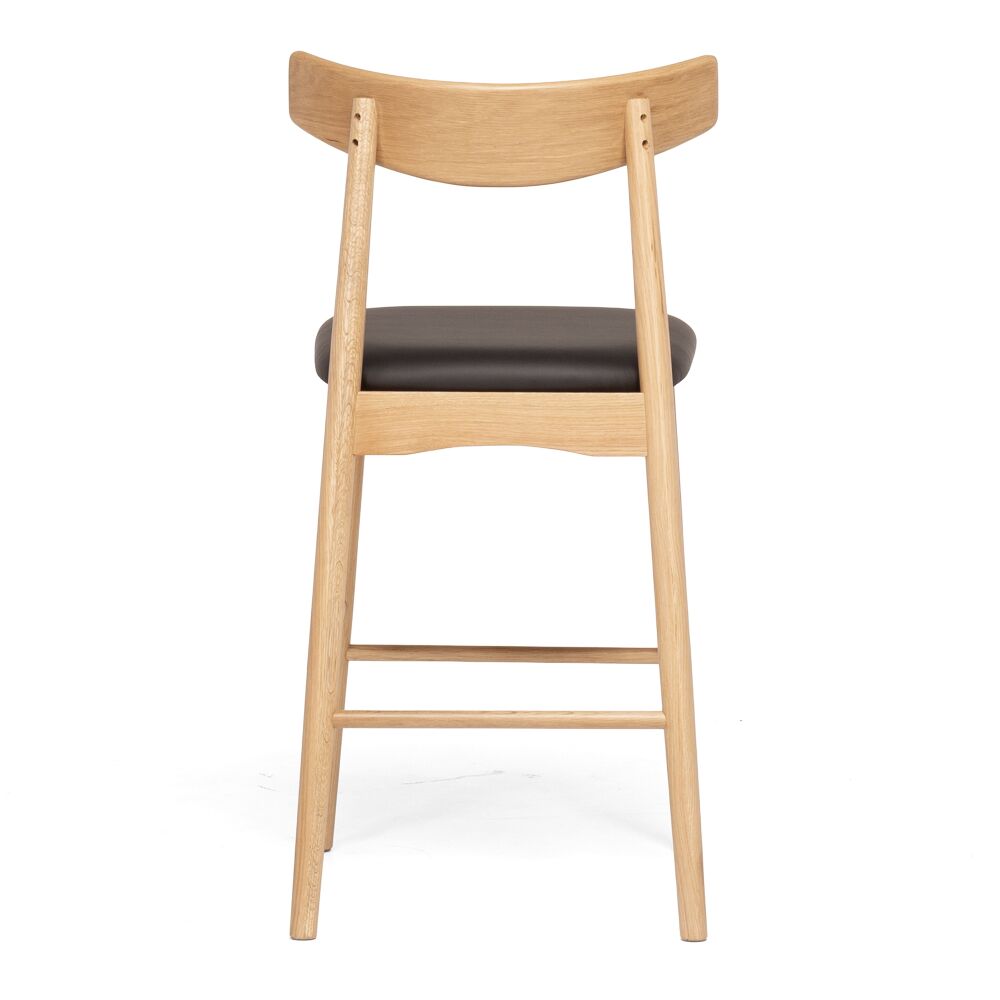 WAGNER BARSTOOL NATURAL OAK BLACK PU - Image 4