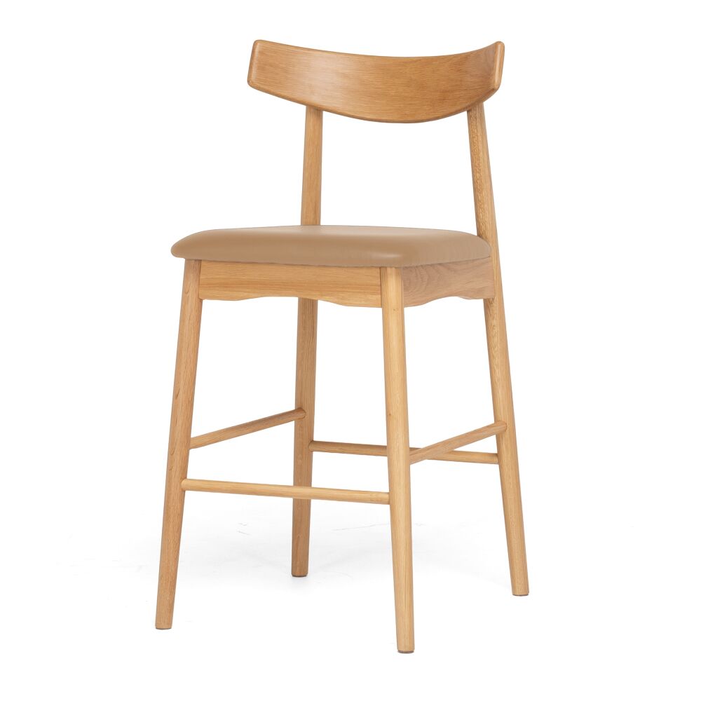 WAGNER BARSTOOL NATURAL OAK TAN PU