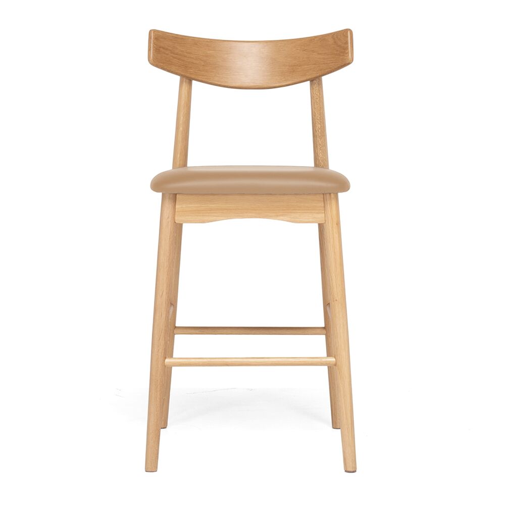 WAGNER BARSTOOL NATURAL OAK TAN PU - Image 2