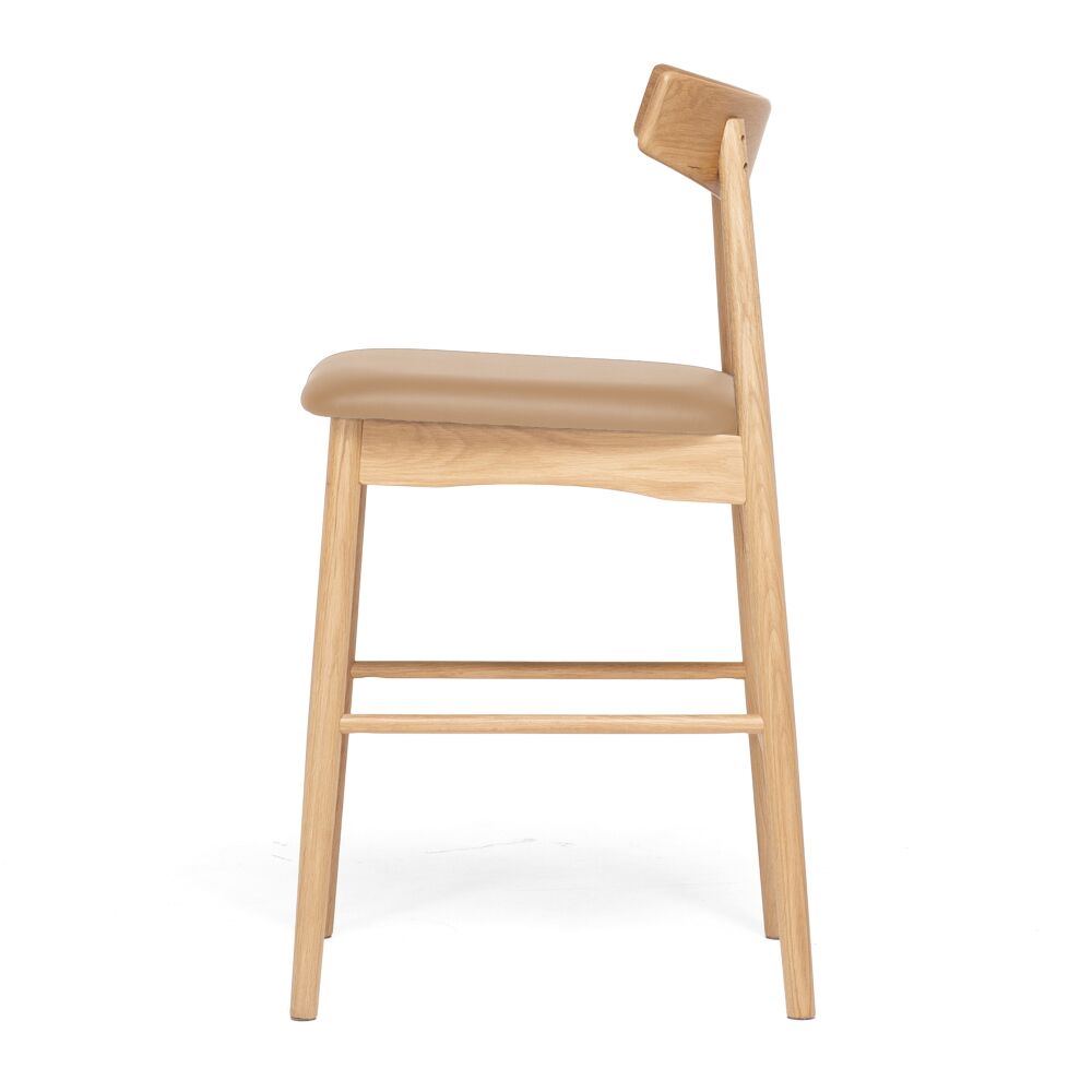 WAGNER BARSTOOL NATURAL OAK TAN PU - Image 4