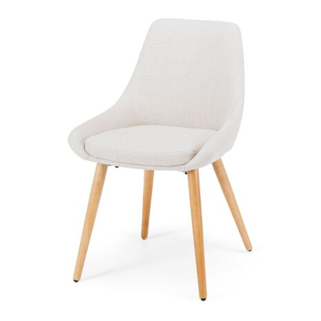 BARI DINING CHAIR CREAM (OAK LEG)