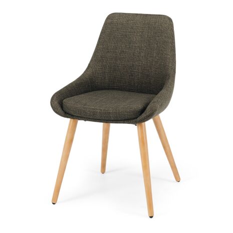 BARI DINING CHAIR GREEN (OAK LEG)