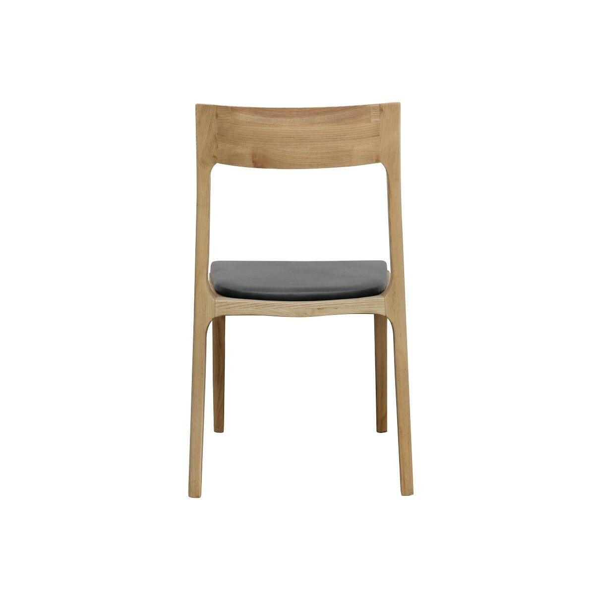 COOPER STACKABLE CHAIR -NATURAL FRAME- BLK/LEATHER - Image 2