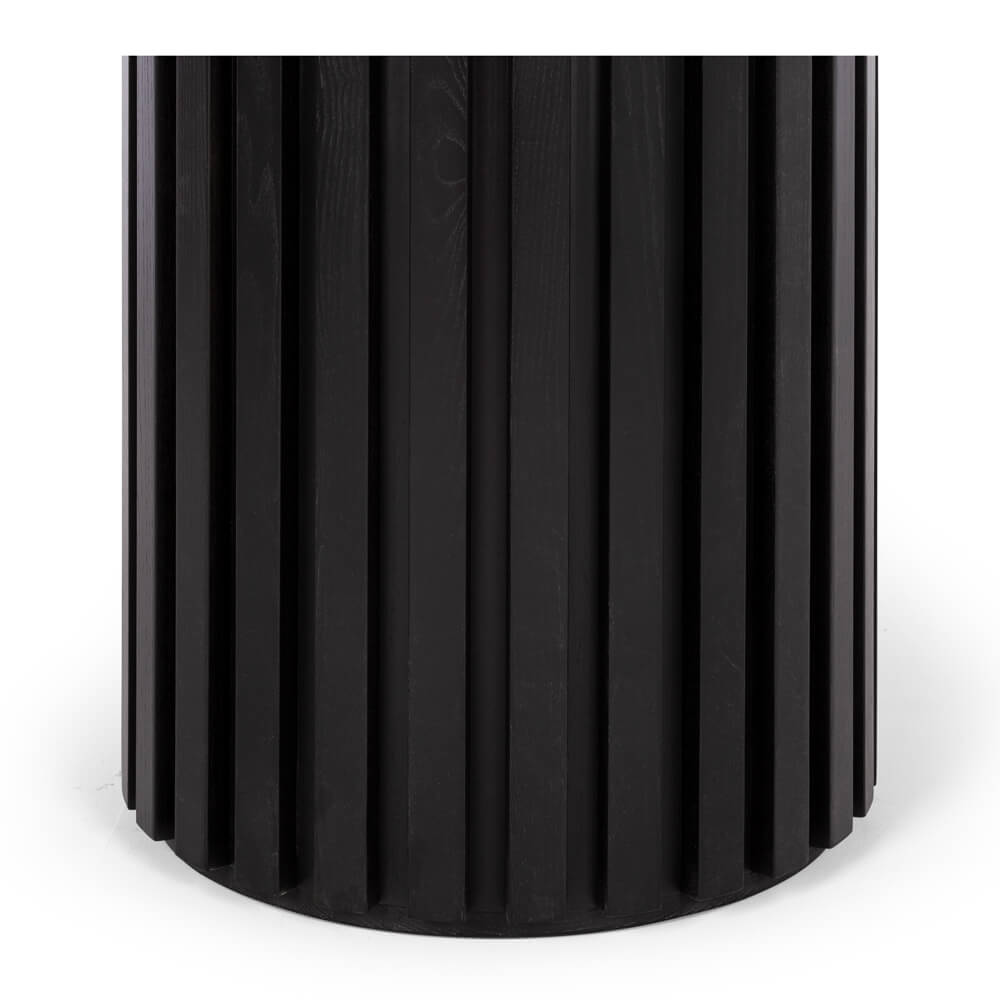 RHO SOLID OAK TOP DINING TABLE 120RD BLACK - Image 3