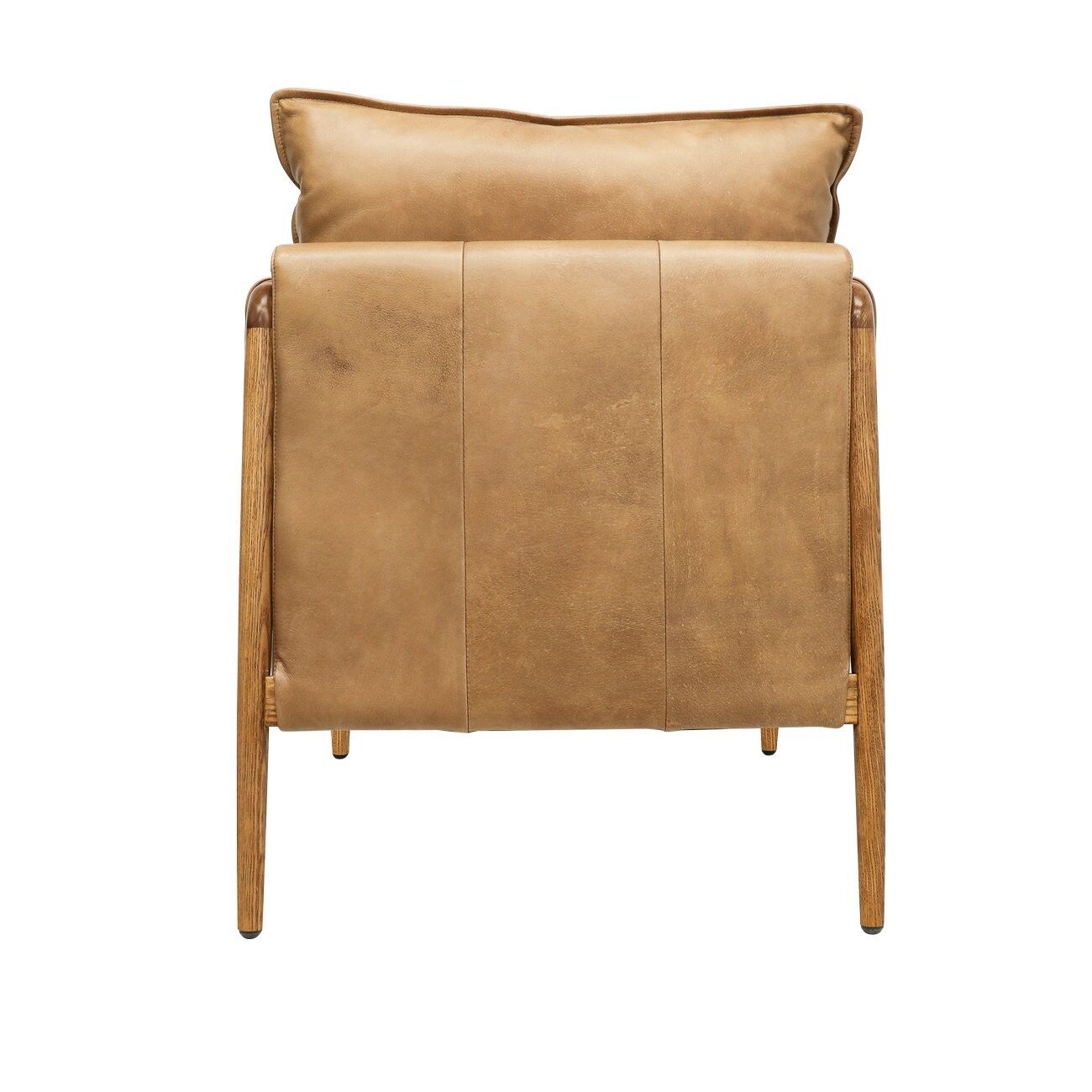 SADDLE ARMCHAIR - TAN LEATHER - Image 4