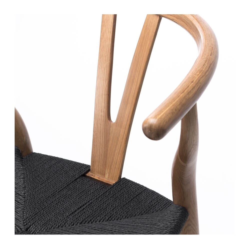 WISHBONE OAK WITH BLACK SEAT - Image 5
