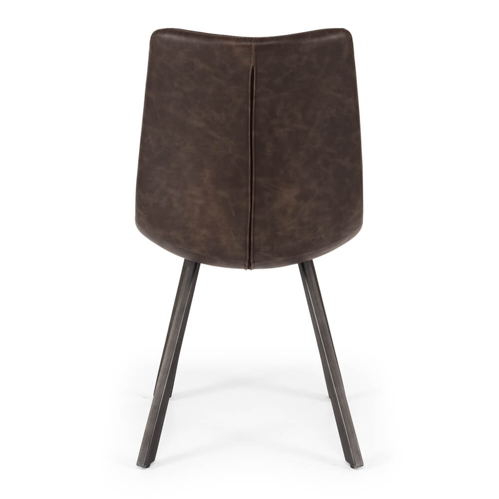 RUSTIC VINTAGE DARK BROWN DINING CHAIR - Image 5