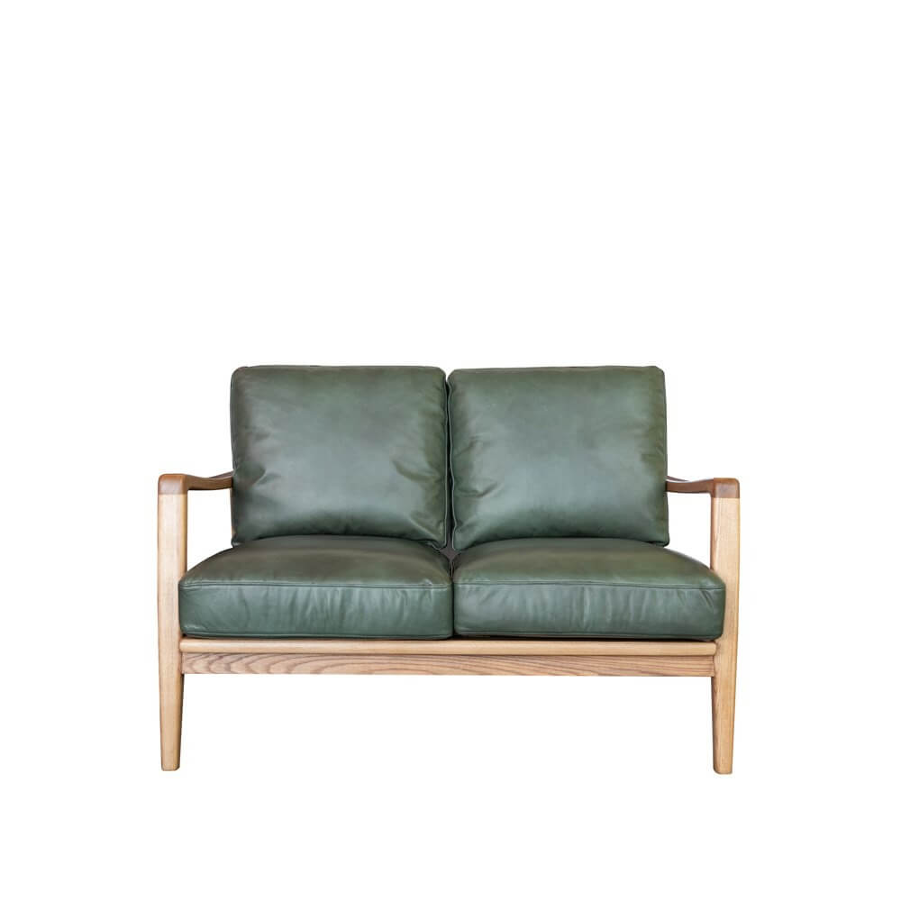 REID GREEN 2 SEATER LEATHER