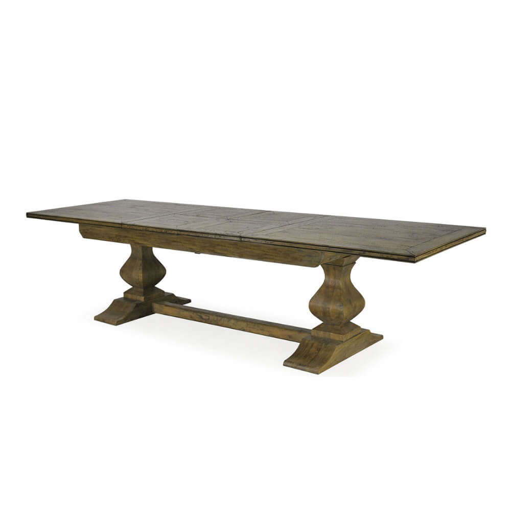 BOSQUET PEDASTAL DOUBLE EXT TABLE RUSTIC VINTAGE