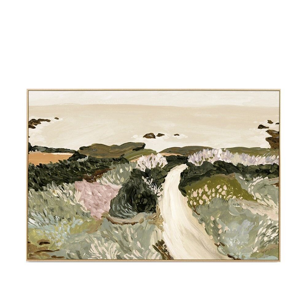 PHOTOGRAPHIC SEASIDE MEADOW SPRING FRAMED CANVAS