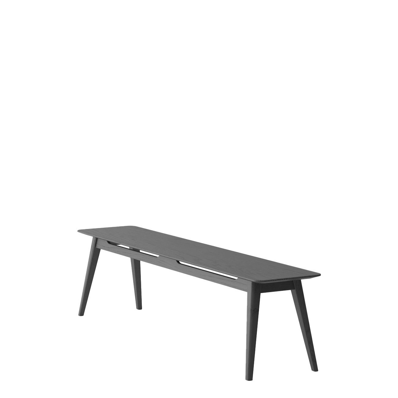ROKKE BENCH 180CM SOLID OAK - BLACK - Image 2