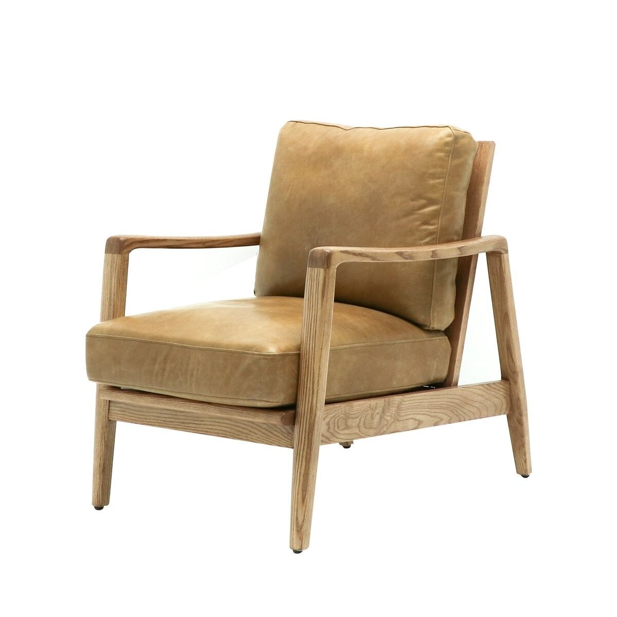 Reid tan leather chair