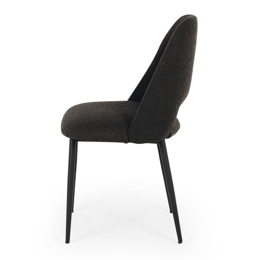 CINDERELLA ANTHRACITE BOUCLE DINING CHAIR - Image 3