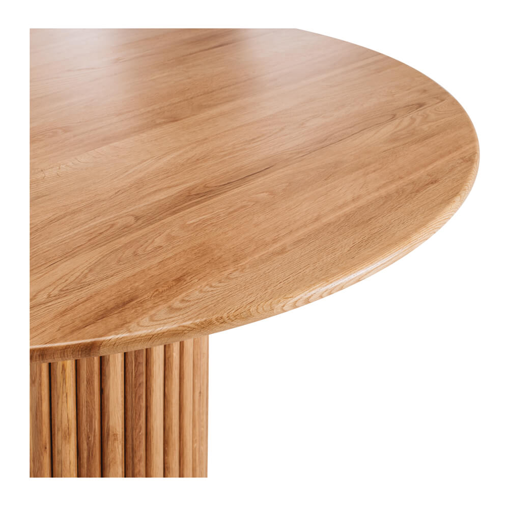 RHO SOLID OAK TOP DINING TABLE 120RD - Image 2