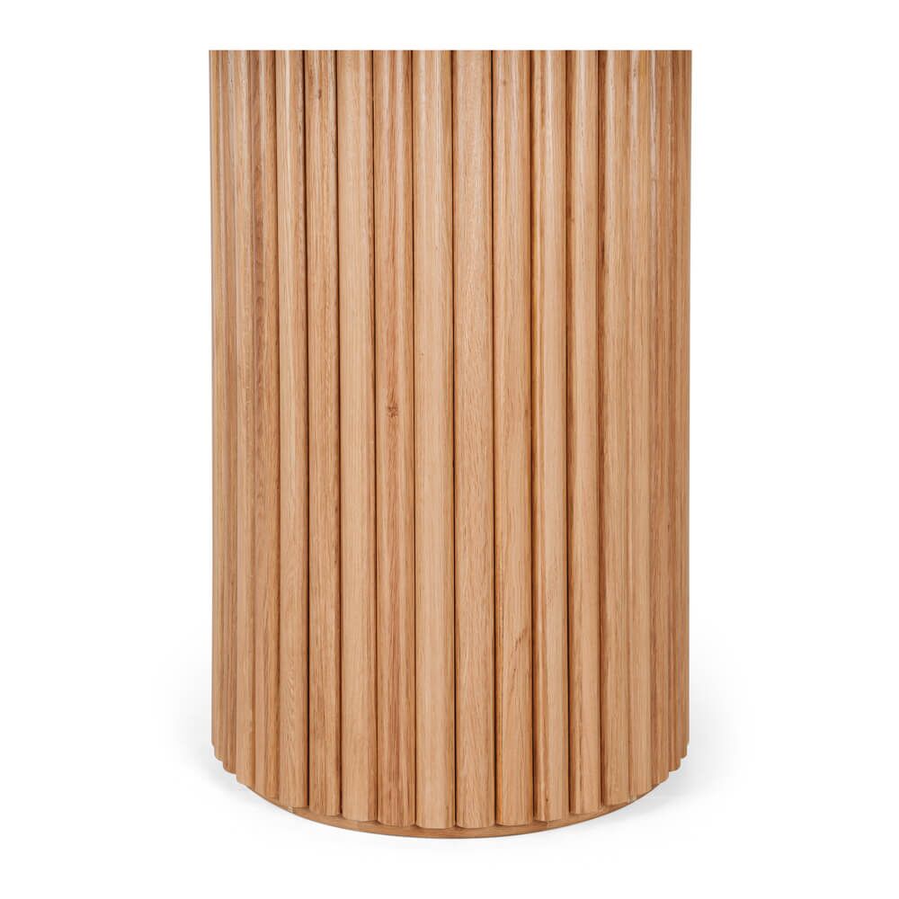 RHO SOLID OAK TOP DINING TABLE 120RD - Image 3