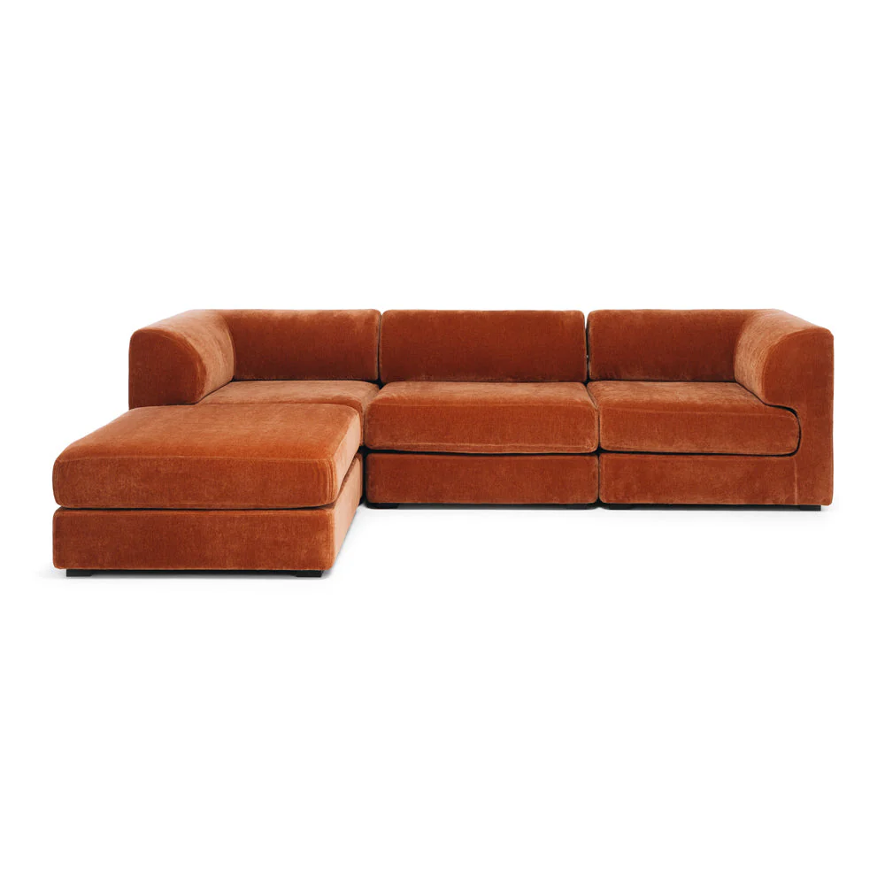 HARMONY 3 SEATER MODULAR CHAISE - RUST