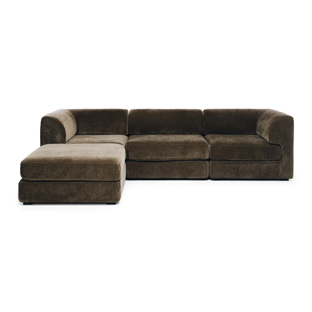 HARMONY 3 SEATER MODULAR CHAISE - OLIVE