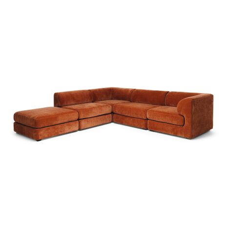 HARMONY 4 SEATER MODULAR CNR CHAISE LHF - RUST