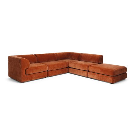 HARMONY 4 SEATER MODULAR CNR CHAISE RHF - RUST