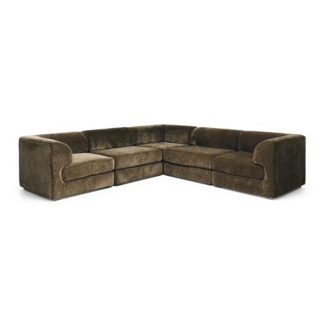 HARMONY 5 SEATER MODULAR CNR - OLIVE